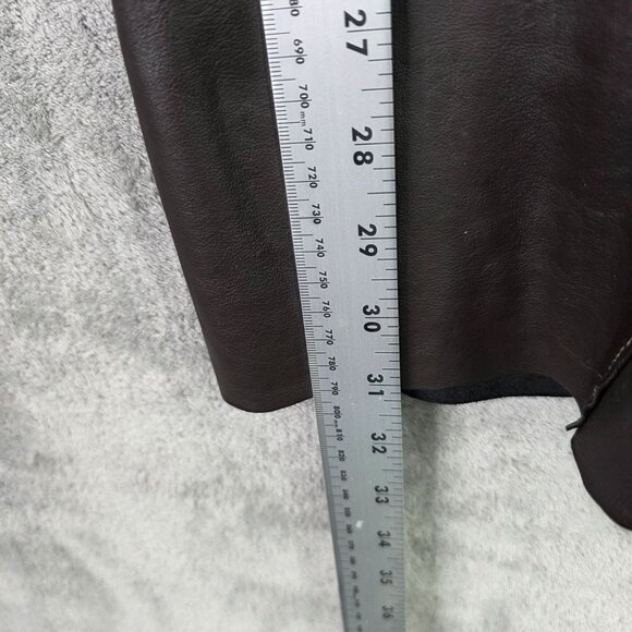 Mens Vintage Brown Leather Chaps With Silver Coin Accents & Zippered Legs Size L - Picture 11 of 13